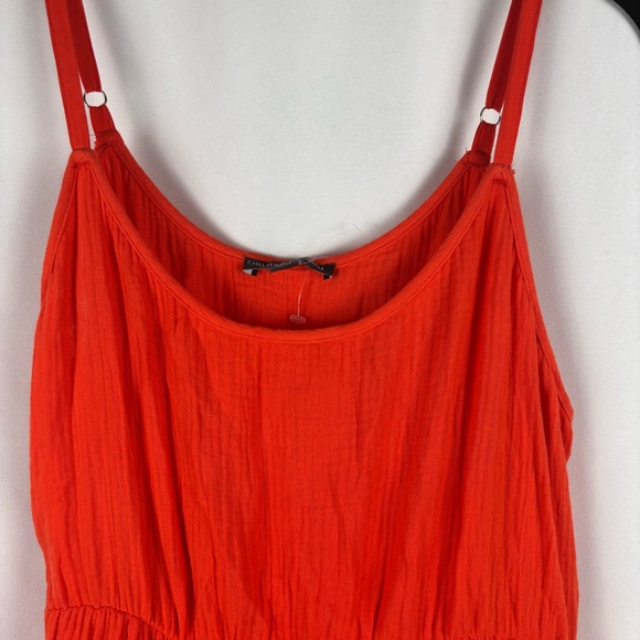 NWT Chelsea & Theodore Bold Orange Tiered Midi Dress, Large - Picture 5 of 12